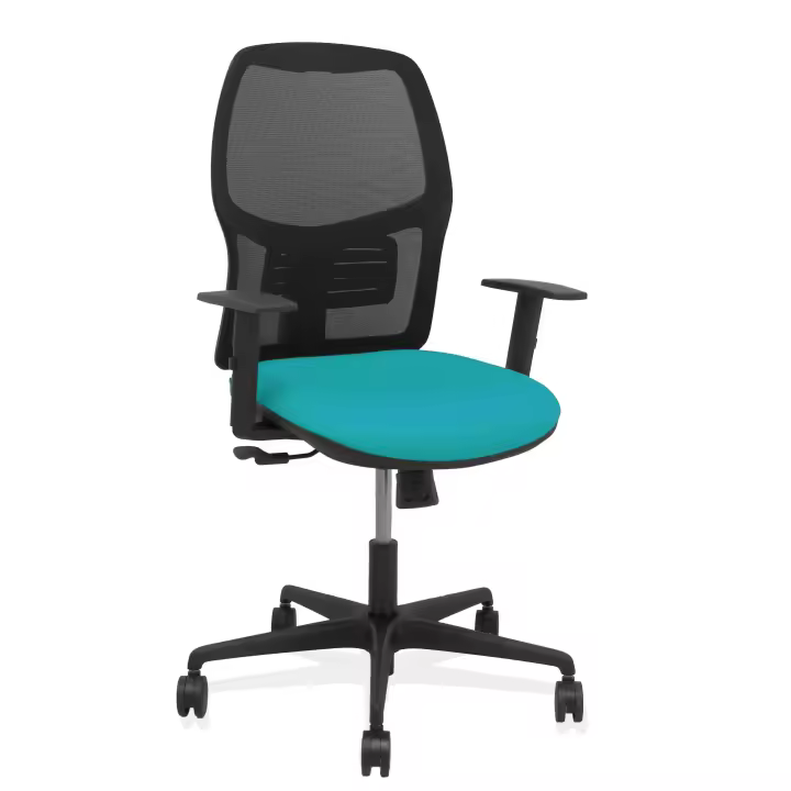 Silla Alfera sincro malla negra bali turquesa brazo regulable - 1