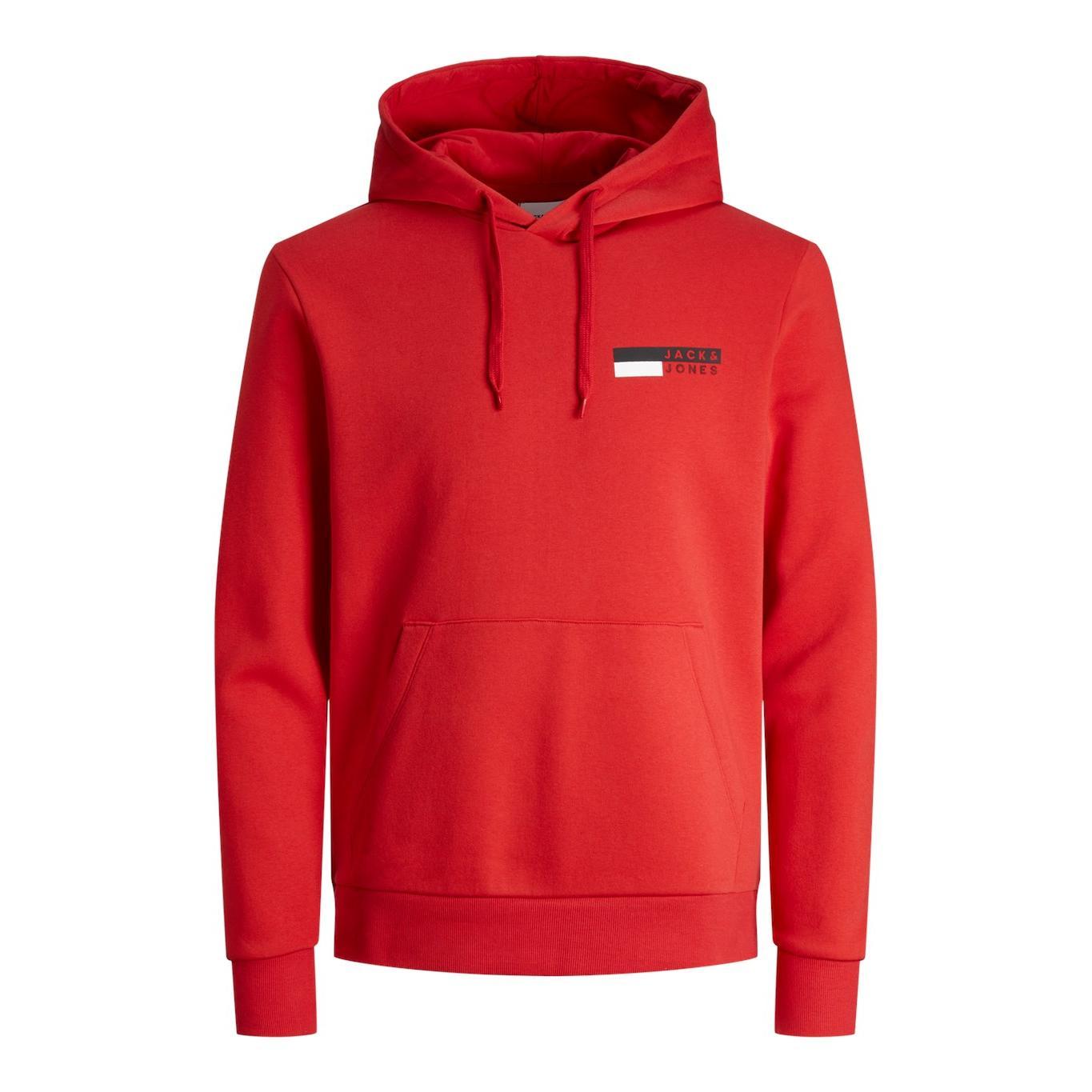 Jack & Jones Hombre Sudadera con capucha y bolso frontal ,Otoño Invierno Logo Marca Suave y Cálida, grosor 270 grs, Mod JJECORP, Logo Estampado, REF 233599