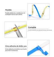 Tira De Luz LED COB Inteligente WiFi Tuya 24V Para Iluminación De Cocina Armario Pasillo Espejo Y Habitación Control Remoto Incluido - details 2