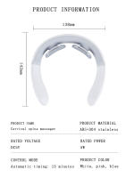 Masajeador De Cuello Inteligente Con Calor Eléctrico Relajación Corporal USB Recargable Blanco Tamaño Multi SML Material ABS & TPR - details 10