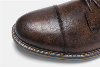 Zapatos Casuales Retro Para Hombre Derbies De Cuero Nueva Moda 2023 #AL6603 Suela De Goma Transpirables Aumento De Altura - details 1