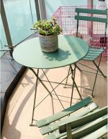 Juego de Mesa y sillas Plegables para balcón al Aire Libre de Tres Piezas, Juego de Mesa y sillas de Taberna para terraza de Acero, Juego de Muebles de Mesa y Silla Plegables de 3 Piezas - details 5