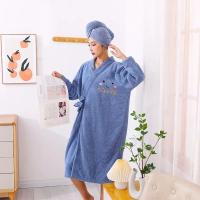 Conjunto De 2 Piezas Toalla De Baño Super Absorbente Para Mujer Con Gorro Para Secar El Cabello Ropa De Baño De Velours De Cangrejo - details 0