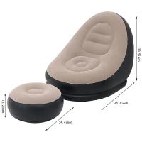 Sofá Perezoso 2-en-1 Con Taburete Y Cama Reclinable Inflable Para Exteriores Para Camping Y RV Con Almohadilla De Pies Plegable Y Manta De Tatami Incluida - details 5
