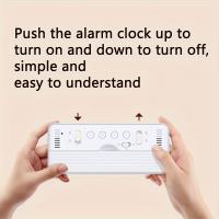 Reloj De Alarma Digital Multifuncional Con Pantalla LED Ajustable Brillo Temperatura Y Humedad Modo Doble Moderno Estilo Geométrico Plástico - details 3