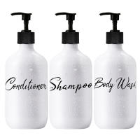 Juego De 3 Dispensadores De Jabón De Plástico Para Baño Botellas De Refacción Para Champú Y Condicionador De Cabello Tamaño 500ml - details 6