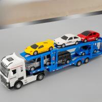 Modelo De Coche De Transporte De Ingeniería a Escala 1/32 Con Doble Capa Juguete De Aleación De Metal Para Niños Con Función De Retroceso Y Sonido Luz Regalo Para Niños - details 0
