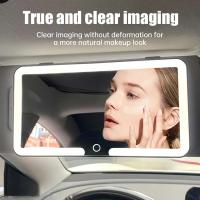 Espejo De Maquillaje Para Coche Con Visera Solar LED 3 Modos Ajuste Táctil Carga USB Accesorios Automotrices Espejos Cosméticos - details 5