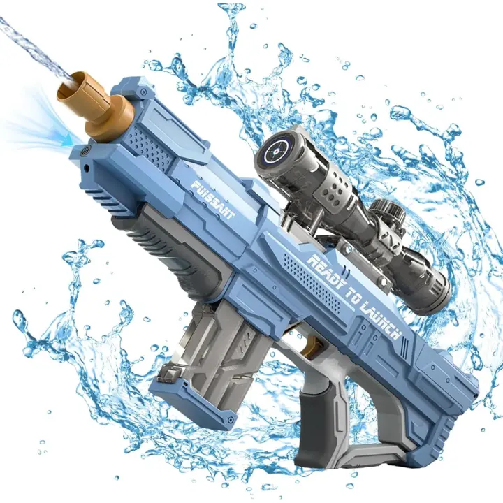 Pistola de Agua Eléctrica, Pistola de agua con absorción de Agua, Pistolas de Agua automáticas de alta presión y alta capacidad de 500 CC para adultos y niños, hasta 32 pies - 1