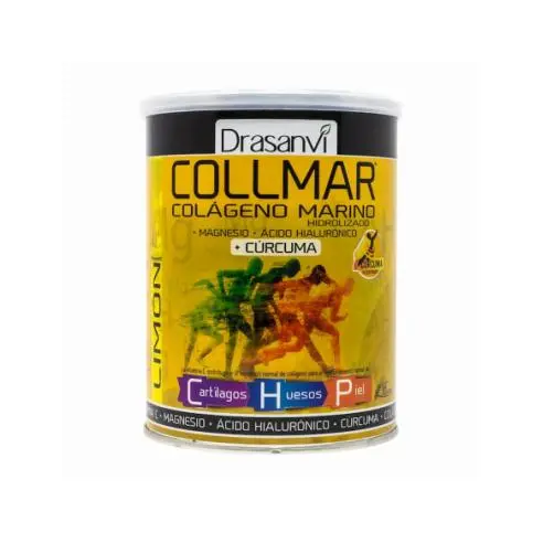 Drasanvi COLLMAR CURCUMA+MAGNESIO, Sabor limón 300gr - Suplemento alimenticio de colágeno marino hidrolizado con cúrcuma, magnesio y vitamina C para apoyar la salud de huesos y articulaciones - 1