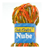 Lote 10 Ovillos Multicolor naranja - verde nube – Hilo Seda Suave Nylon Premium  50g - 95m  Agujas 4-5 mm  LANAS LUZ COLOR - details 1