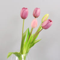 Lujosa Silicón Toque Real Tulipes Arreglo Floral Artificial Decorativo Para El Hogar Graduación Origina China Continental - details 3