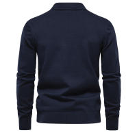 Otoño e invierno, camiseta nueva, suéter de manga larga para hombres, solapa delgada, suéter de talla europea para hombres de alta calidad - details 2