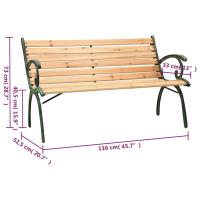 vidaXL Banco de jardín hierro fundido y madera maciza de abeto 116 cm - details 5