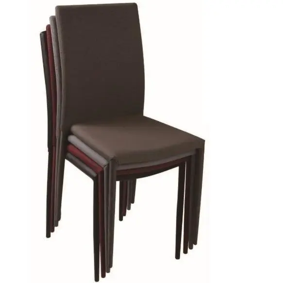 Silla ANNA, apilable, similpiel marrón chocolate - 1