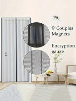 Nueva Cortina De Puerta Magnética Sin Perforar Para El Verano Insecto Repelente Malla Ventilación Automática Cierre De Pestaña Para Ventanas Y Puertas Del Hogar - details 4