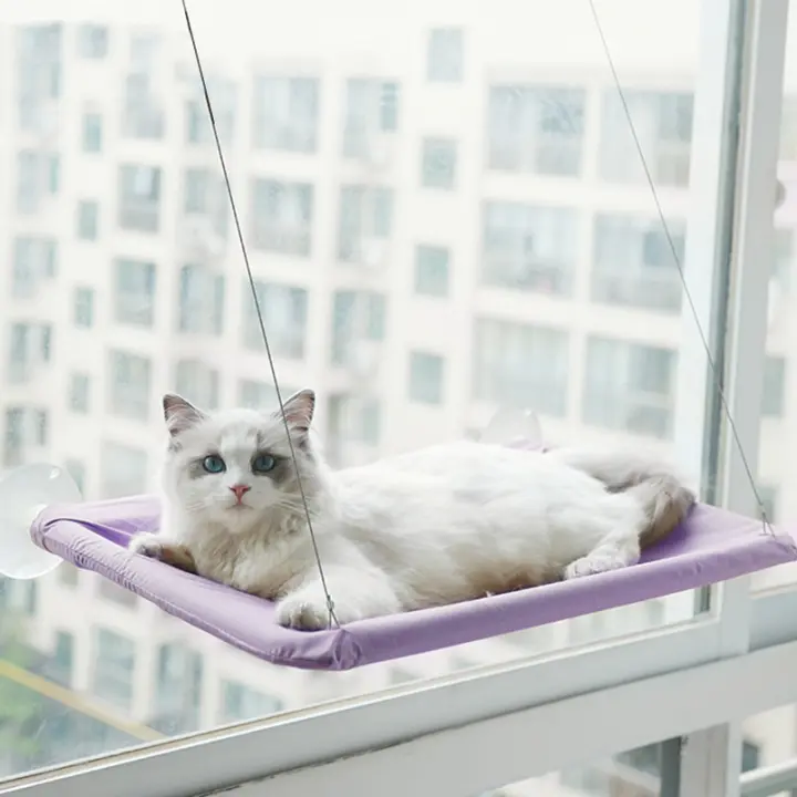 Hamaca Colgante para Cama de Gato, soporte Cómodo para asiento de Ventana soleada, Marco de Escalada para Gatito, accesorios para mascotas, 20Kg - 1