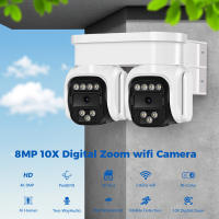 Cámara De Seguridad IP 4K Dual PTZ 8MP Con Zoom Digital 10X WiFi Exterior Vigilancia Cámara HD 4MP CCTV iCam365 APP Detección De Humanos - details 0