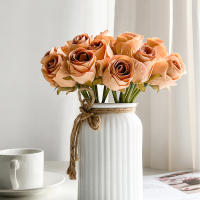 12PCS Rosas Artificiales En Silicio Para Decoración De Boda Blanca Regalo De San Valentín Decoración De Mesa En Casa Estilo De Flores Falsas - details 2