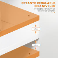 HOMCOM Aparador de Cocina Aparador Blanco con 2 Puertas Cajón y 3 Estantes Abiertos Armario de Almacenamiento para Salón Comedor 110x29,5x82 cm - details 4