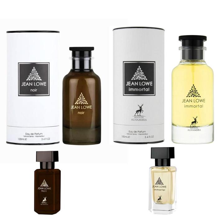 Perfume Masculino Maison Alhambra Jean Lowe Noir 100ml - Jean Lowe Immortel (Immortal)  Fragancia Árabe Eau De Parfum