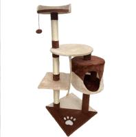 COTTECOTA-Árbol rascador para Gatos Altura 60*56.5*111.5cm Árbol de alta calidad para Gatos Marrón Beige Torre Arbol de Escalada de Múltiples Niveles con Cueva Espaciosa Postes Rascadores de Sisal 40452,40438 - details 0