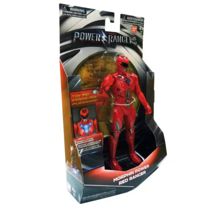 BANDAI - Power Rangers - Ranger Rojo Poder Morphin - Figura Articulada - De Plástico - Mide 18cm - Con Efectos de Luz - Para Mayores de 4 años - 1