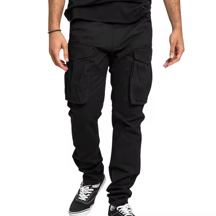 Pantalones De Cargo Para Hombre Talla Grande Color Sólido Con Bolsillos Multisectoriales Estilo Casual Primavera Verano - 1