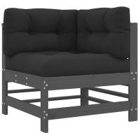 vidaXL Sofá esquinero con cojines madera maciza de pino Pino natural, Pino blanco, Pino gris Conjunto Terraza Muebles Jardín Exterior Juego de Muebles de jardín Mueble Jardín Exterior Muebles de Salon Exterior - details 1