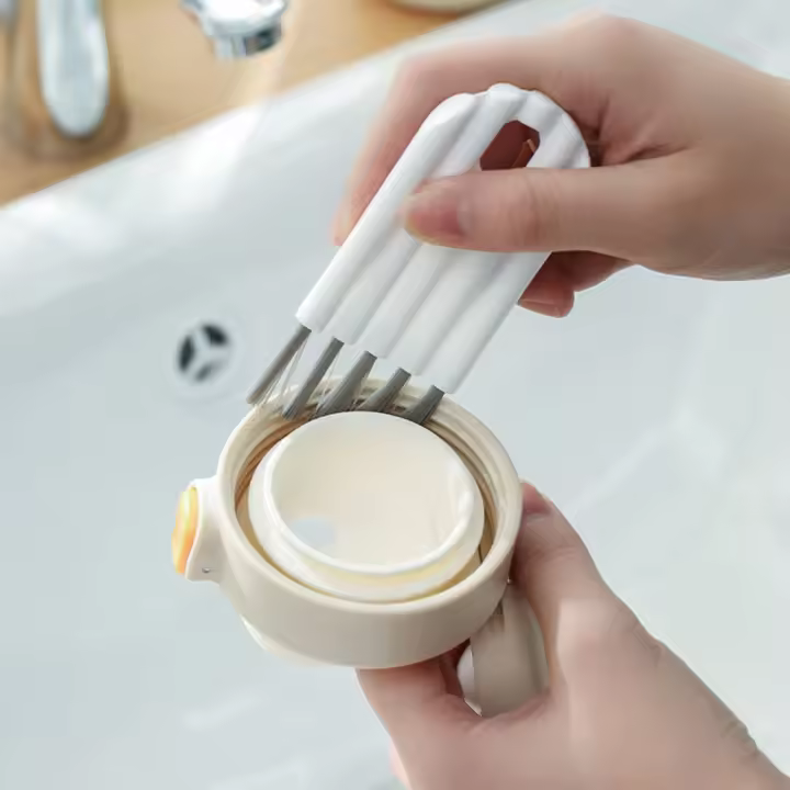 Cepillo Para Vaso Y Botella Multifuncional Con Bola De Acero Y Pelo De Wire Para Limpieza De Oquedades Y Teclado En Casa - 1