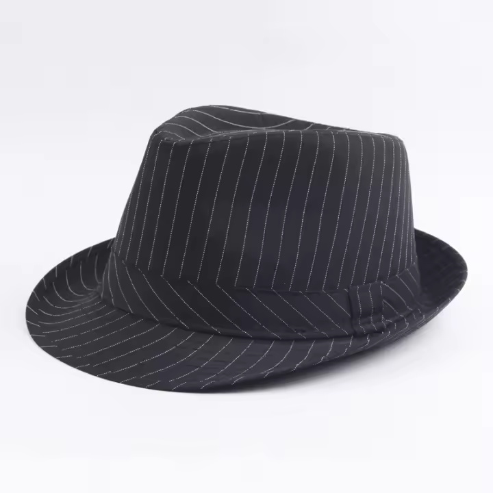 Sombrero De Jazz Británico Para Hombres Estilo Versátil Casual Primavera Otoño Con Estampado Rayado Negro Y Blanco Protección Solar Para Exterior - 1