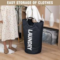Cesta plegable para la ropa sucia de 90 L, capacidad con ASA, Bolsa de ropa de Tela Oxford, contenedor para botellas de Depósito, cesta de almacenamiento, color Negro - details 3
