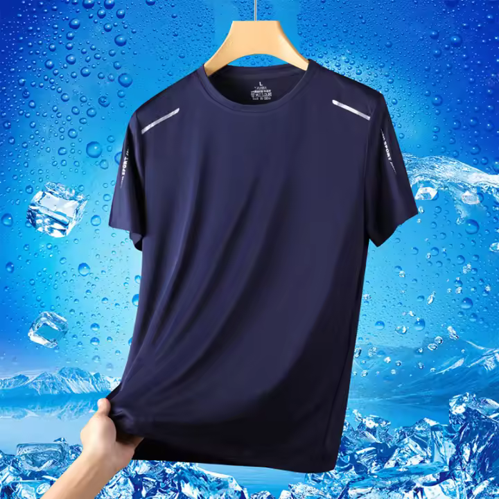 Camiseta Deportiva De Hombre Verano Transpirable Secado Rápido Manga Corta Malla Elástica Cómoda Para Exterior - 1
