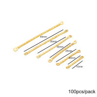 100Pcs/Lot 15-40mm Gold Twisted Double Cylinder Bar Earrings Connectores Para Hacer Joyas DIY Accesorios De Punzón De Aretes - details 2