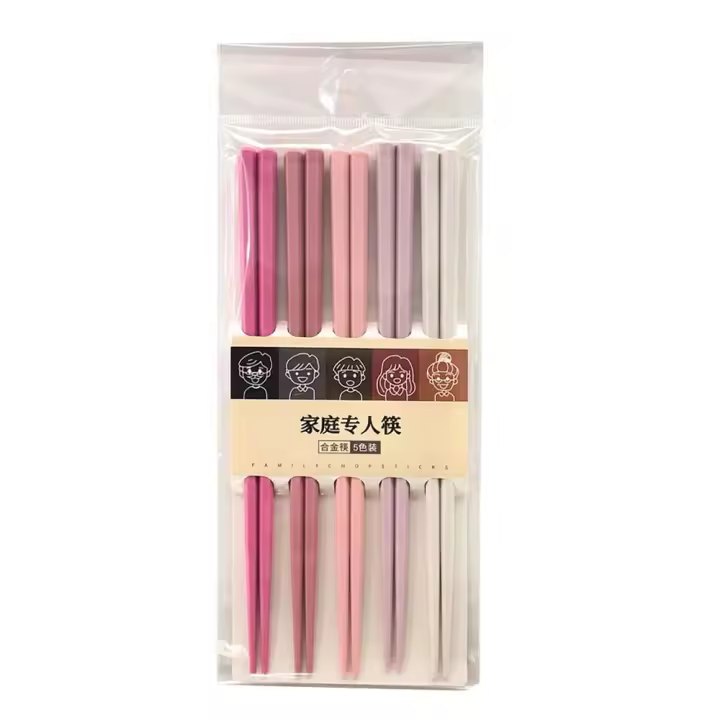 5Pares De Palillos De Colores Macarón Estilo Japonés Antideslizantes Resistente a Altas Temperaturas Para Sushi Uso Reutilizable Utensilios De Cocina De Plástico Sin Pintura Ni Olor Regalo Único - 1