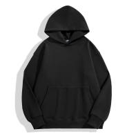 Suéter De Capucha Para Hombre De Algodón Pesado 500GSM Moda Otoño Invierno Casual Color Sólido Sudadera Top Masculino - details 8