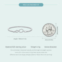 Bamoer Pulsera Básica De Amor Infinito En Plata 925 Para Mujer Enchufa Platinada Regalo De San Valentín SCB260 Estilo Clásico Geométrico - details 3