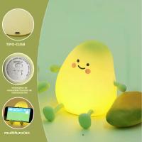 Luz Nocturna De Silicona Mango Con Función De Timer Recargable Por Tipo-C Luz Suave Protección Ocular Regalo De Vacaciones O Cumpleaños - details 4