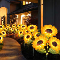 Luces Solares De Girasol Decorativas Para Exterior LED Amarillas Para Jardín Patio Camino Incluye Batería Fuente De Energía Solar - details 1