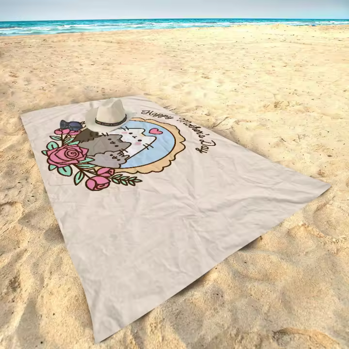 Toalla De Playa Microfibra Pusheen-Cat Absorbente Secado Rápido Suave Para Yoga Natación Senderismo Toalla De Algodón 100% Tamaño 30x60 Cm - 1