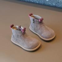 Botas De Niños Y Niñas Para Otoño Invierno Antideslizantes De Cuero Suave Con Plush Abajo Botines Casuales Para Niños - details 10