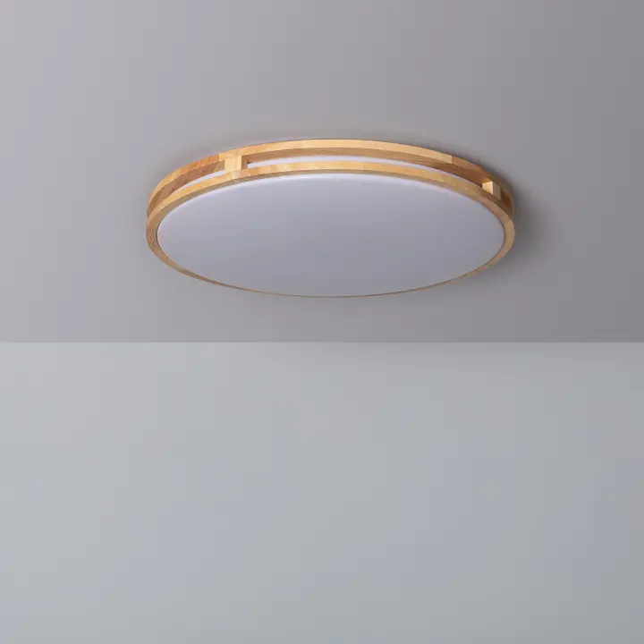 Ledkia Plafón LED 20W Circular Madera Ø405 mm CCT Seleccionable Donati - 1