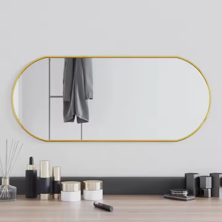 vidaXL Espejo de pared ovalado dorado 70x30 cm - 1