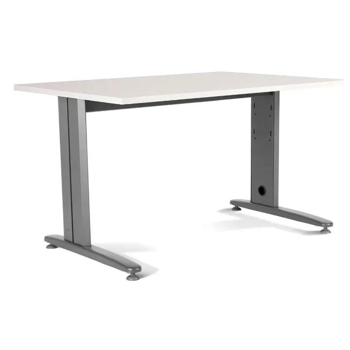 Rocada | Mesa Oficina Ancha para Teletrabajo | Estructura de Acero en L Color Gris | Robusta y Fácil Montaje | 140 X 80 Cm | Acabados en Blanco - 1