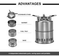 Estufa De Camping APG Portátil De Acero Inoxidable Con Dos Quemadores Split Para Viajes Y Acampar Con Bolsa De Almacenamiento - details 3