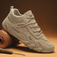 Botas De Piel Impermeables Para Hombre Botines De Motor Casuales Con Cordones Suela De Goma Tacón Plano Talla Verdadera - details 6
