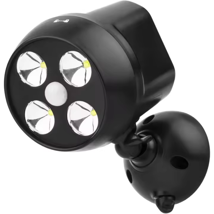 Paquete de 1 luz LED de seguridad para exteriores a batería, foco con sensor de movimiento PIR, luz de pared exterior resistente a la intemperie para pasarelas Gardon, 600 lúmenes - 1