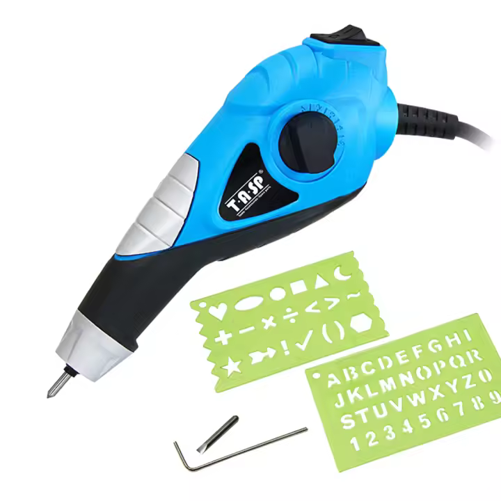 Grabador Eléctrico 13W Herramienta De Grabado Para Madera Metal Acero Inoxidable Vidrio Plástico Con Punta De Carburo Y Plantillas De Arte - 1