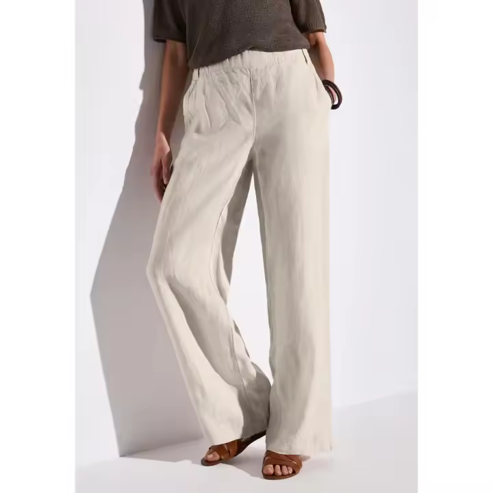 Street One Mod. PS378739 L30 - Pantalón lino con cintura elástica y pierna ancha para mujer - 1