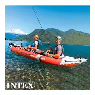Kayak hinchable K2 Excursión Pro Intex 2 personas con remos naranja 46x94x384 cm - 1